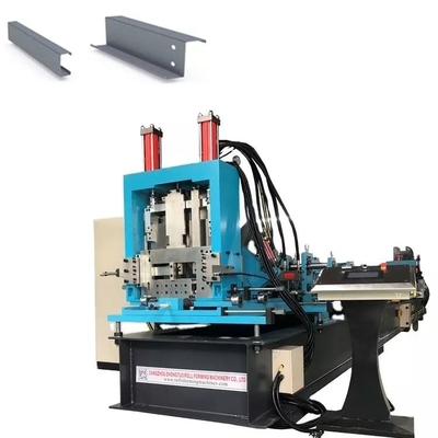 Automatische stalen ruit-kanaal perforatie gaten C U Z W M V T Purlin Roll Forming Machine