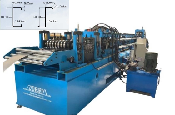 Automatische veelzijdige productie Cz Purlin machine Hoog rendement